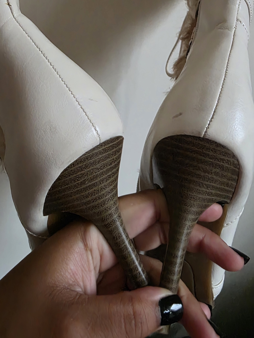 Delicious White Fur Trim Stiletto Boots - Picture 8 of 9